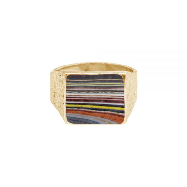 Yellow Gold Fordite Ring