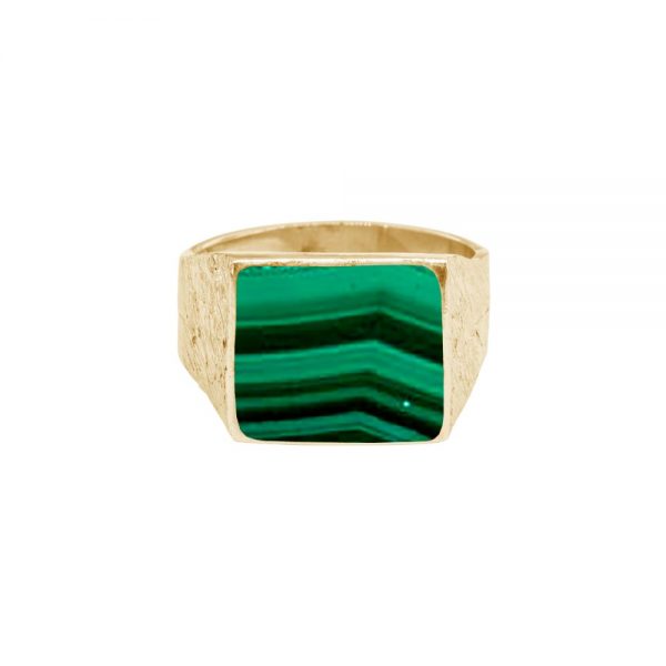 Yellow Gold Malachite Ring