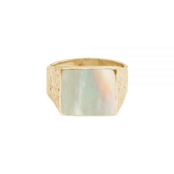 Yellow Gold Mother of Pearl Ring