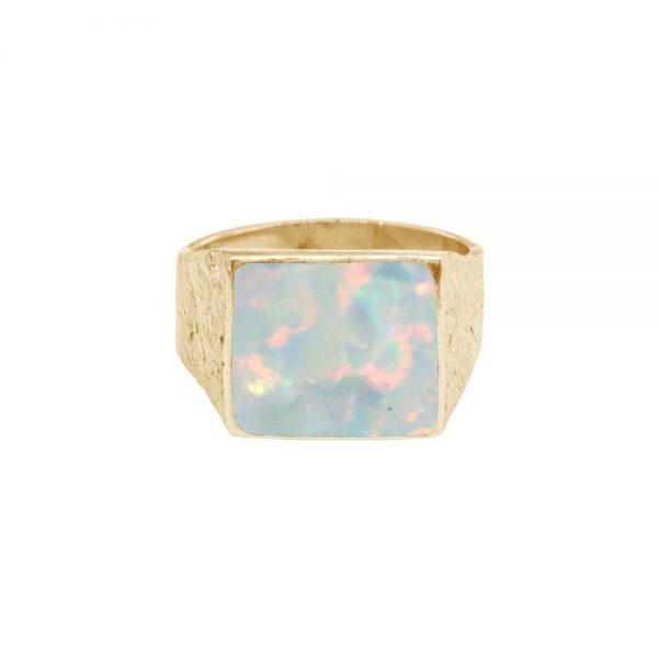 Yellow Gold Opalite Sun Ice Ring