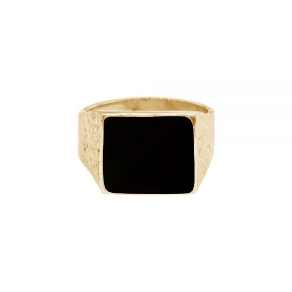 Yellow gold Whitby Jet Ring