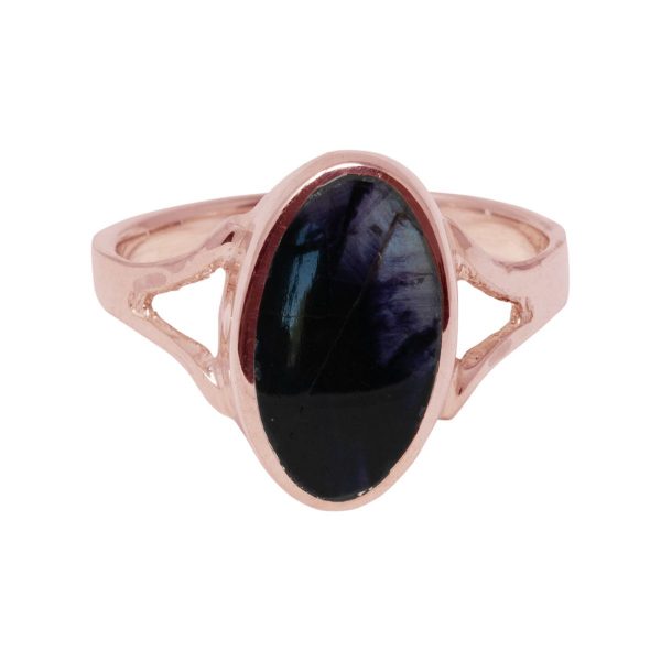 Rose Gold Blue John Oval Ring