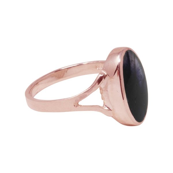 Rose Gold Blue John Oval Ring