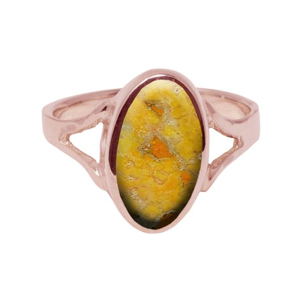 Rose Gold Bumblebee Jasper Oval Ring