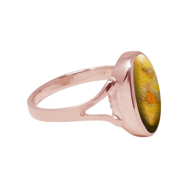 Rose Gold Bumblebee Jasper Oval Ring