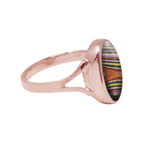 Rose Gold Fordite Oval Ring