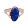 Rose Gold Lapis Oval Ring