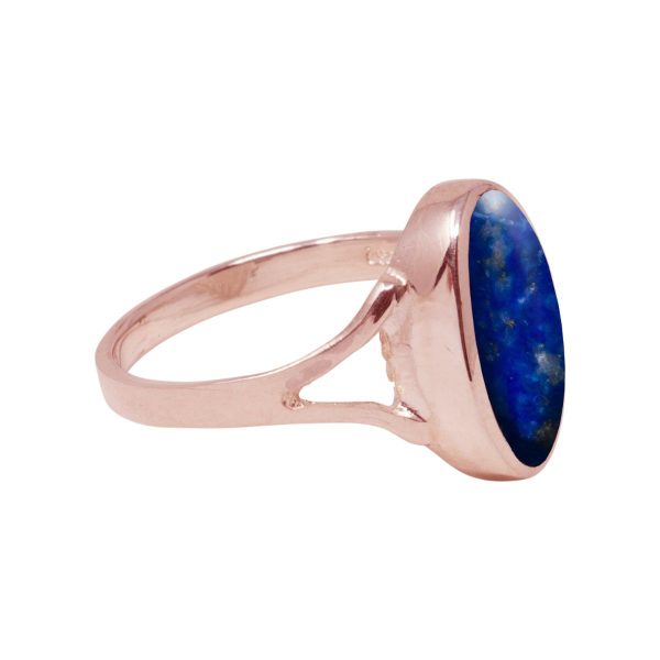 Rose Gold Lapis Oval Ring