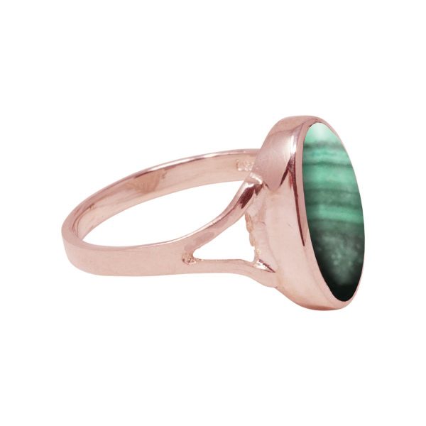 Rose Gold Malachite Oval Ring