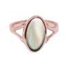 Rose Gold Mother of Pearl Oval Ring