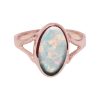 Rose Gold Opalite Sun Ice Oval Ring