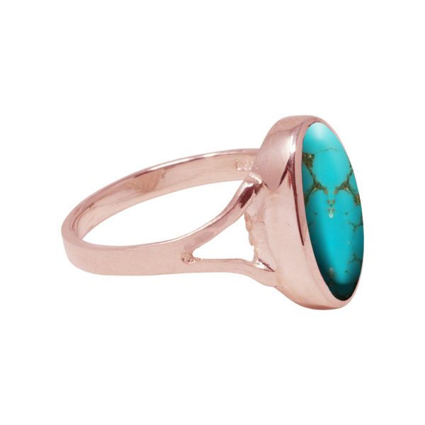 Rose Gold Turquoise Oval Ring