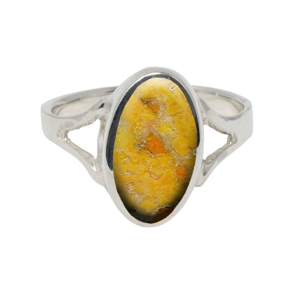 Silver Bumblebee Jasper Oval Ring