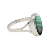 Silver Malachite Oval Ring
