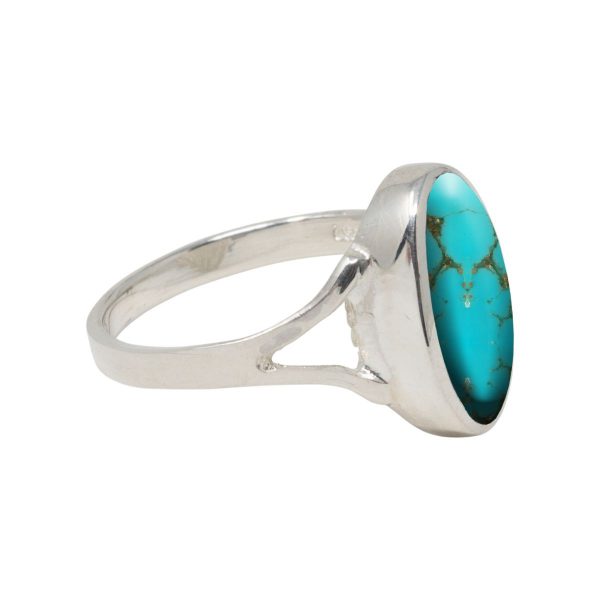 Silver Turquoise Oval Ring