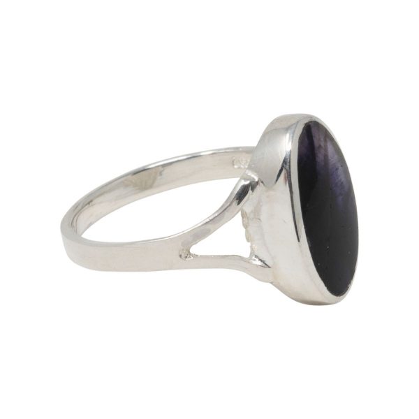 White Gold Blue John Oval Ring