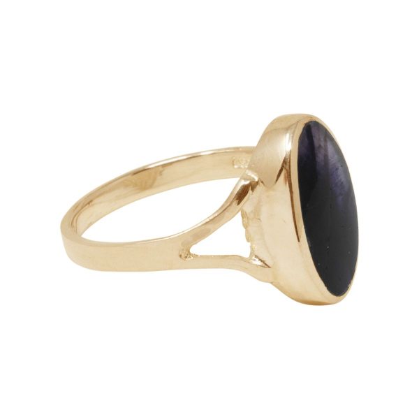 Yellow Gold Blue John Oval Ring