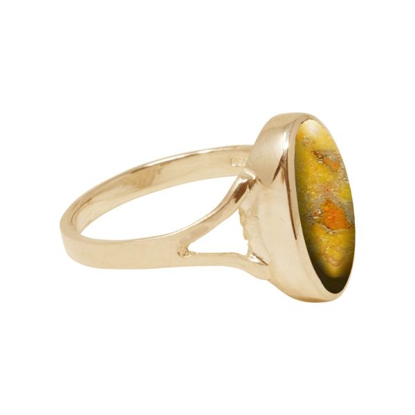 Yellow Gold Bumblebee Jasper Oval Ring