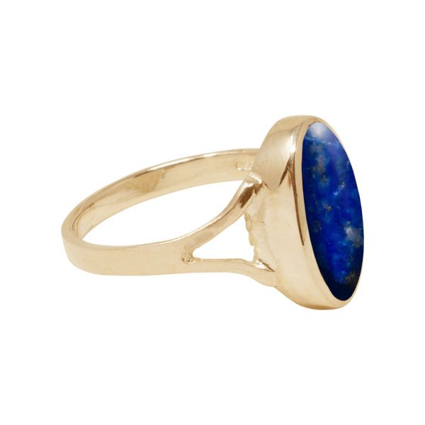 Yellow Gold Lapis Oval Ring