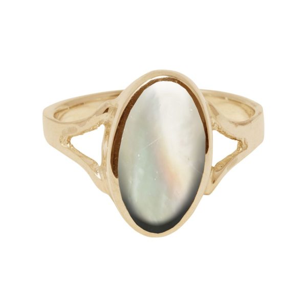 Yellow Gold Mother of Pearl Oval Ring