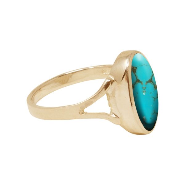 Yellow Gold Turquoise Oval Ring