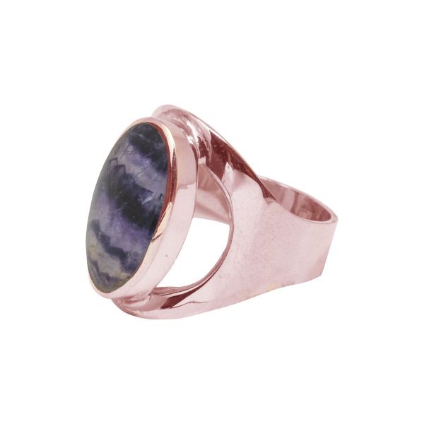 Rose Gold Blue John Oval Ring