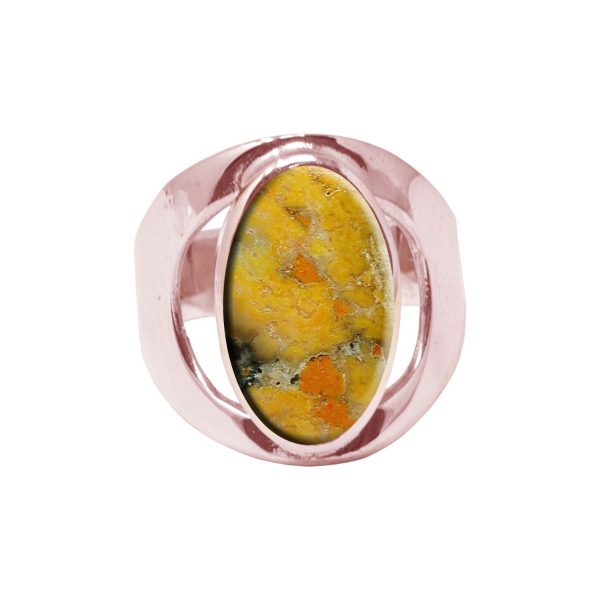 Rose Gold Bumblebee Jasper Oval Ring