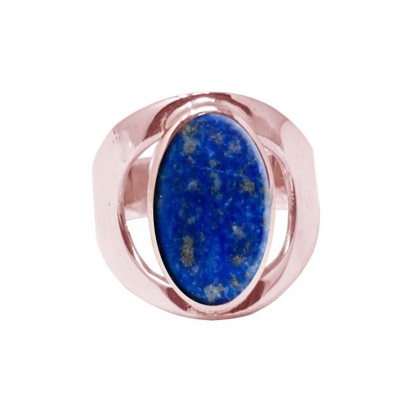 Rose Gold Lapis Oval Ring