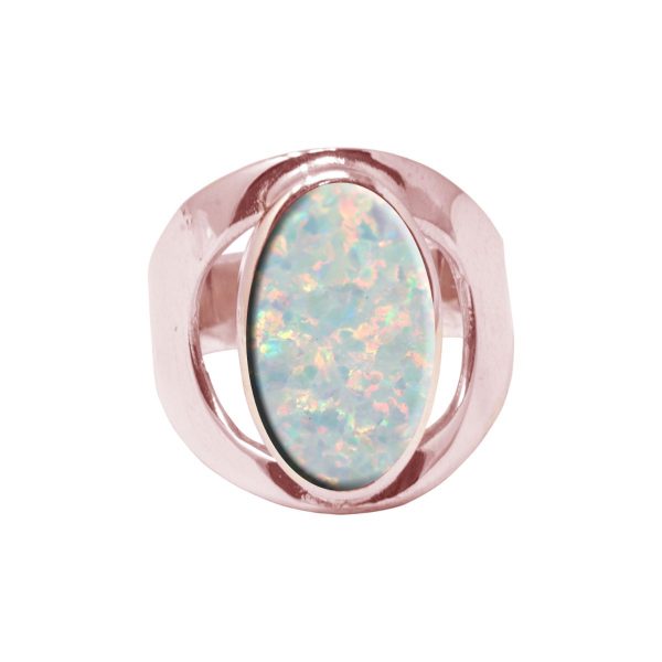 Rose Gold Opalite Sun Ice Oval Ring