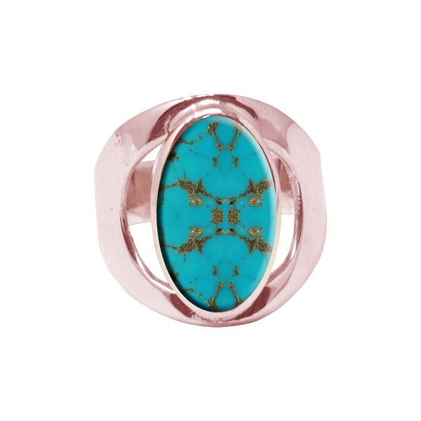 Rose Gold Turquoise Oval Ring