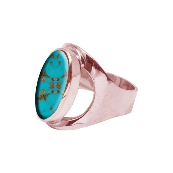 Rose Gold Turquoise Oval Ring