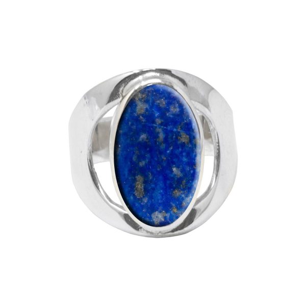 Silver Lapis Oval Ring