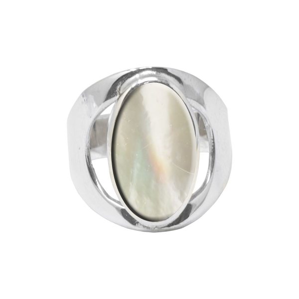 Silver Mother of Pearl Oval Ring