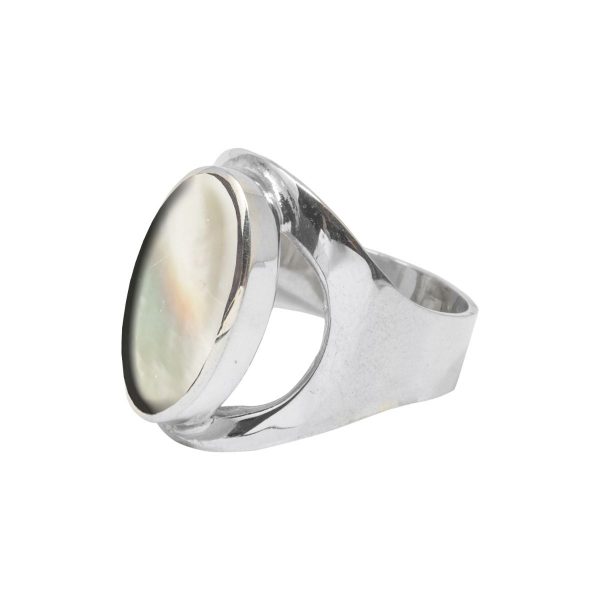 Silver Mother of Pearl Oval Ring