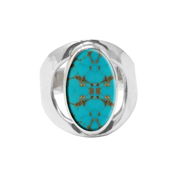 Silver Turquoise Oval Ring