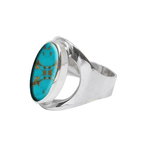 Silver Turquoise Oval Ring