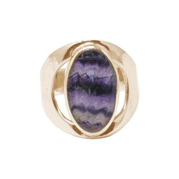 Yellow Gold Blue John Oval Ring