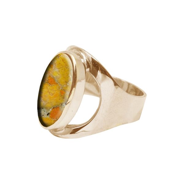 Yellow Gold Bumblebee Jasper Oval Ring