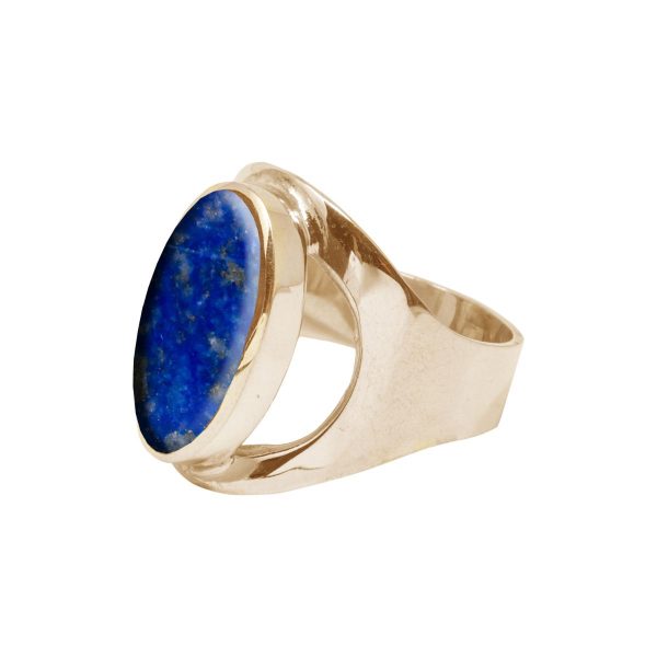 Yellow Gold Lapis Oval Ring