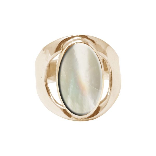 Yellow Gold Mother of Pearl Oval Ring