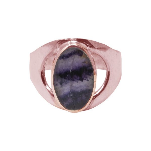 Rose Gold Blue John Oval Ring