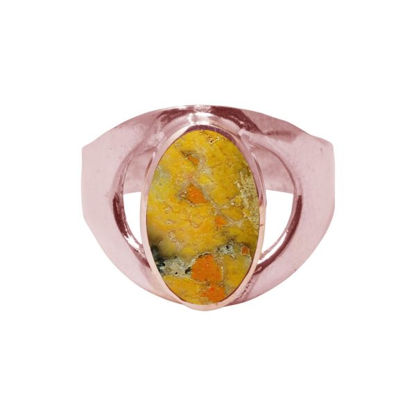 Rose Gold Bumblebee Jasper Oval Ring