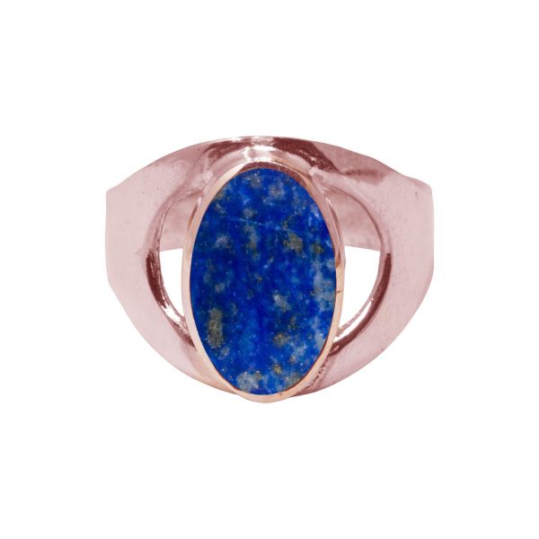 Rose Gold Lapis Oval Ring