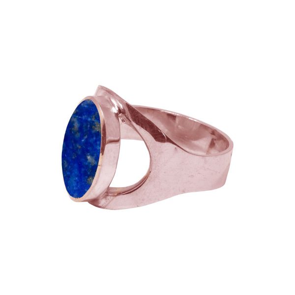 Rose Gold Lapis Oval Ring