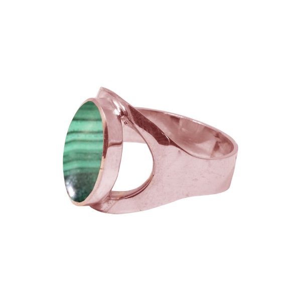 Rose Gold Malachite Oval Ring