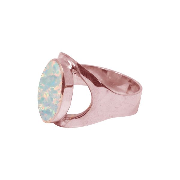 Rose Gold Opalite Sun Ice Oval Ring