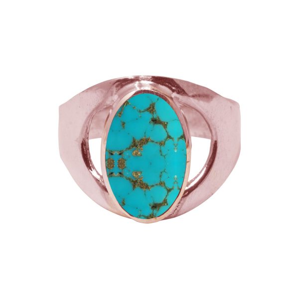 Rose Gold Turquoise Oval Ring