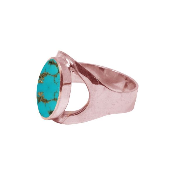 Rose Gold Turquoise Oval Ring