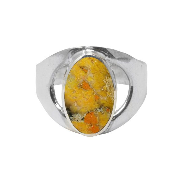 Silver Bumblebee Jasper Oval Ring