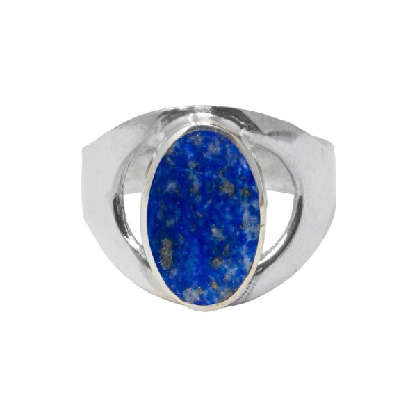 Silver Lapis Oval Ring